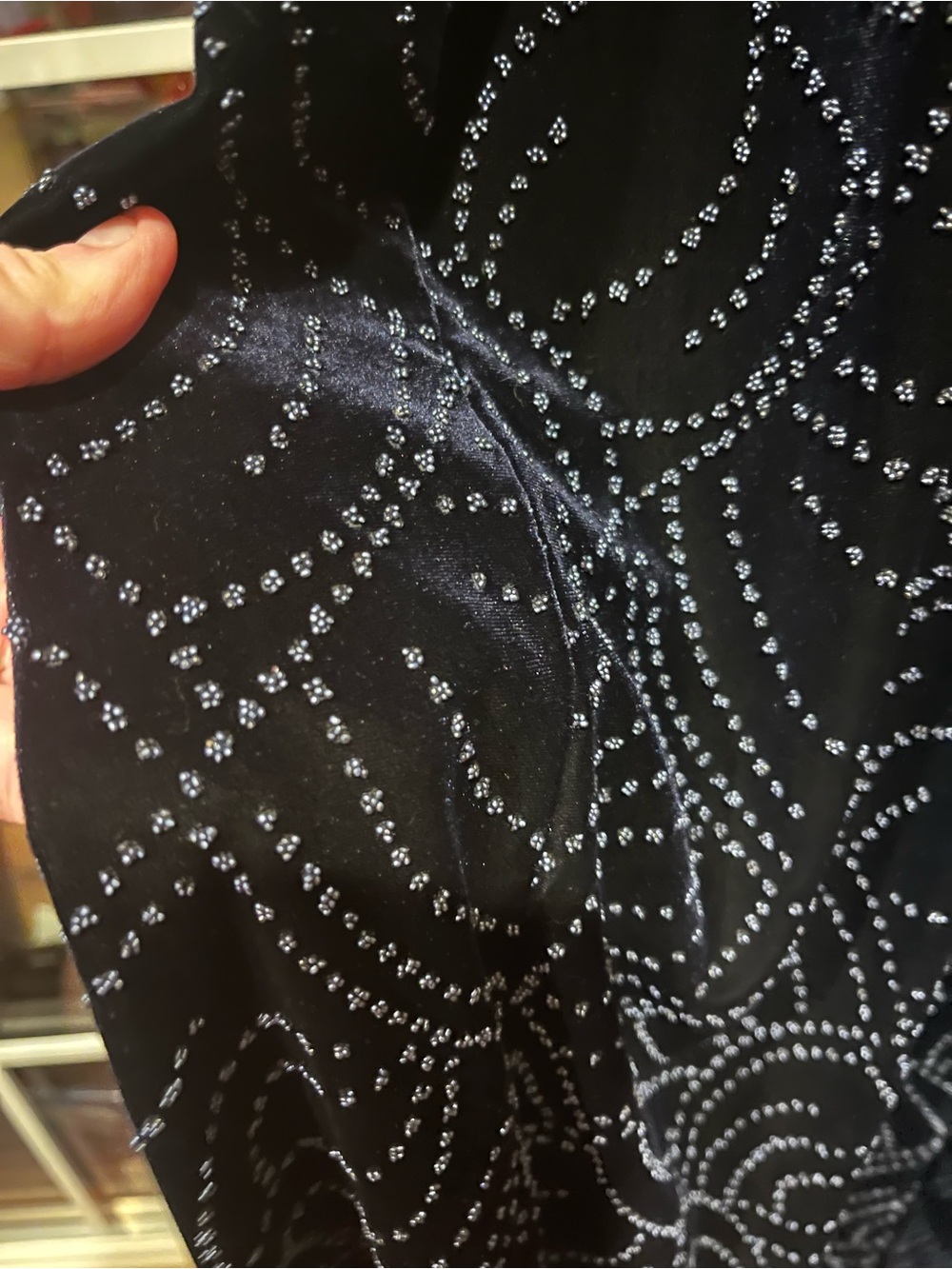 Bari-Jay Formal Gown Ladies Size 13-14 Dark Blue Beaded - Picture 4 of 10
